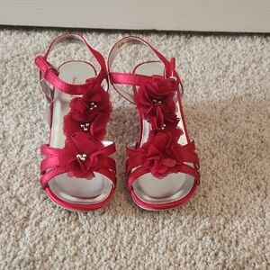 Red Floral Kids Dress Shoes
